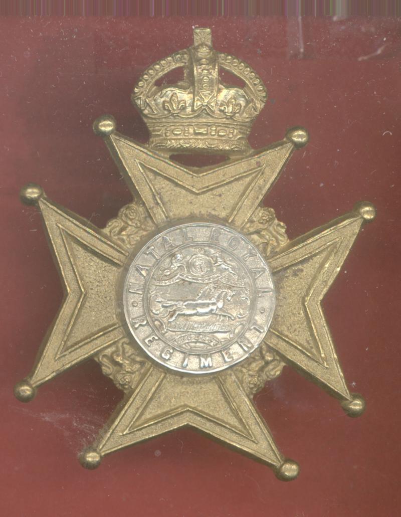 South African Natal Royal Regiment Edwardian cap badge