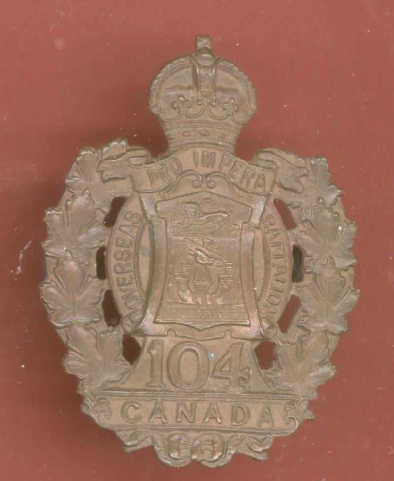 Canadian 104th Sussex New Brunswick Bn. WW1 CEF cap badge