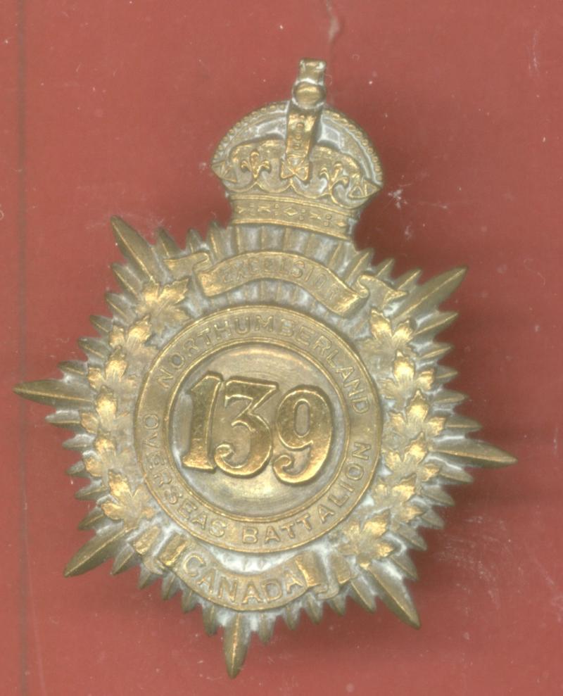 Canadian 139th Northumberland Bn. WW1 CEF cap badge