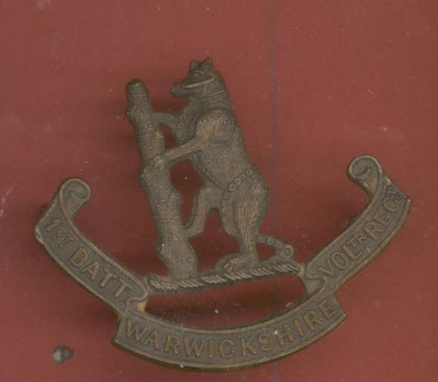 1st Battn. Warwickshire Volunteer Regiment WW1 VTC cap badge