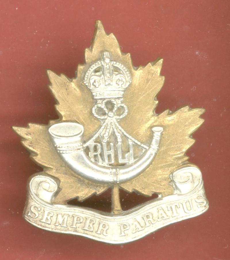 Canadian Royal Hamilton Light Infantry 1930's cap badge