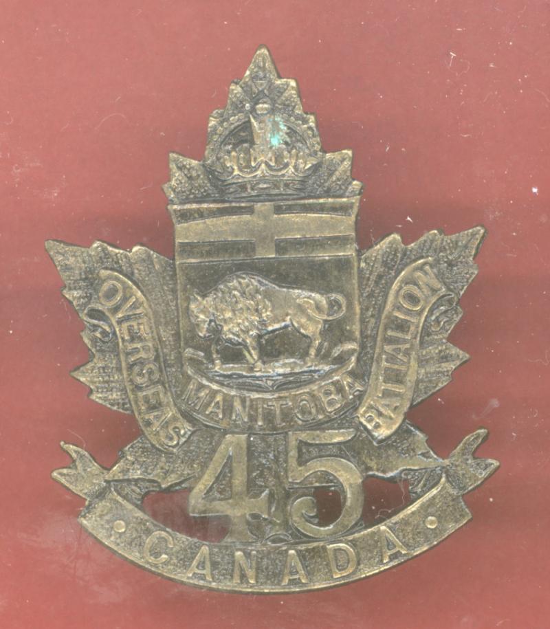 Canadian 45th Battalion (Brandon Manitoba) WW1 CEF Cap Badge