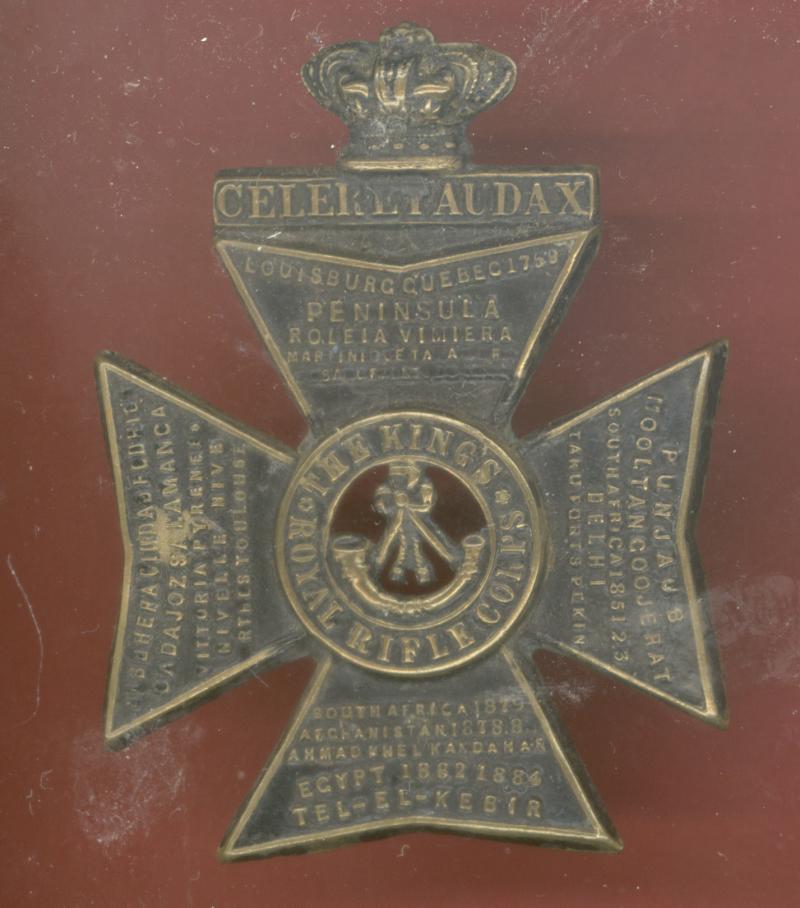 King's Royal Rifle Corps Victorian OR's glengarry badge