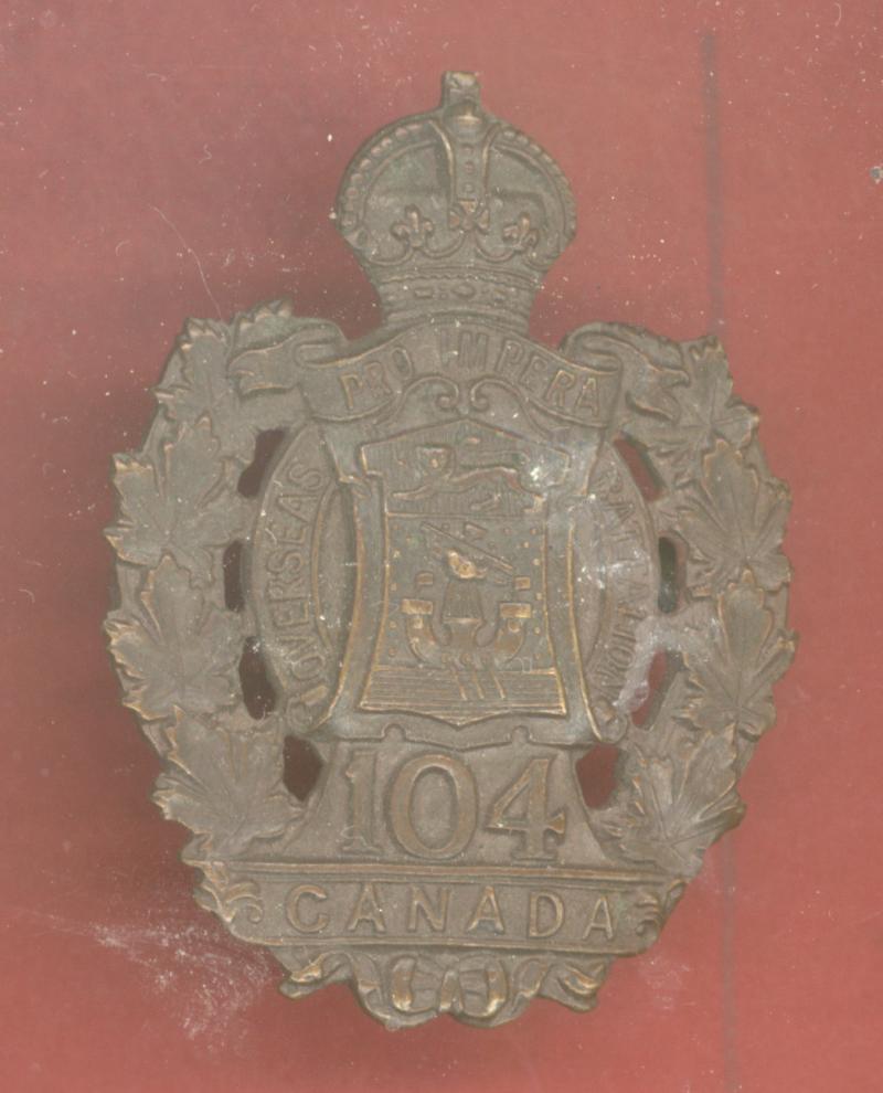 Canadian 104th Sussex New Brunswick Bn. WW1 CEF cap badge