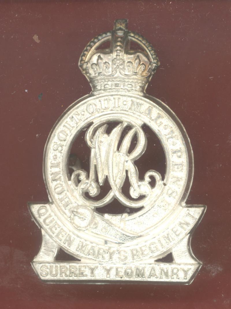 Queen Marys Regiment Surrey Yeomanry Officer's cap badge