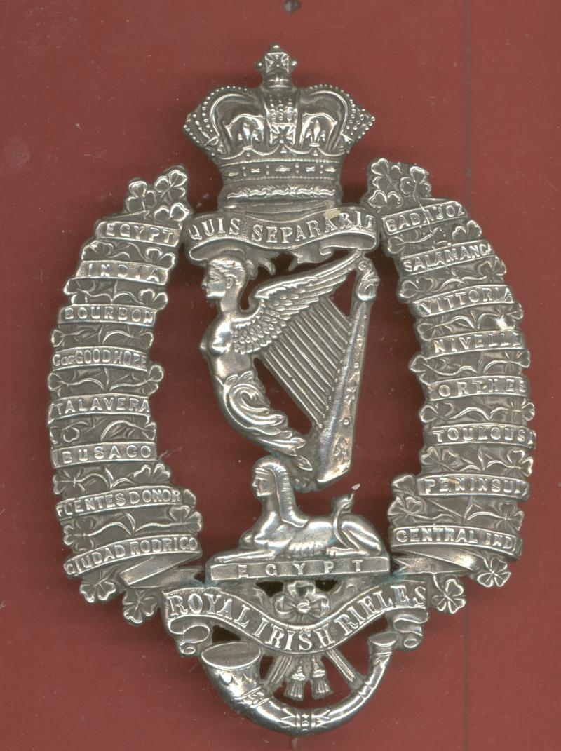 Royal Irish Rifles Victorian Officer's helmet plate