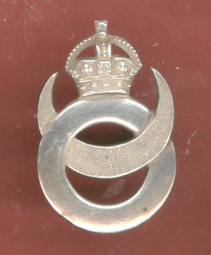 Indian Army. 15th Punjab Regiment Officer's HM silver cap badge