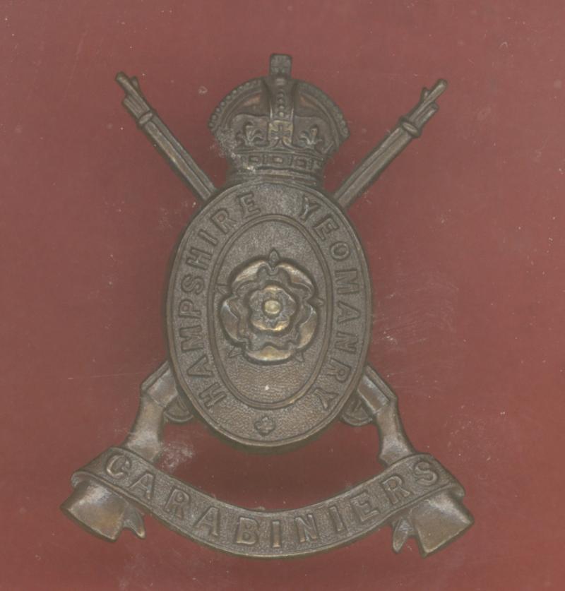 Hampshire Yeomanry Carabiniers WW1 Officer's OSD cap badge